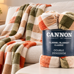 Cannon Flannel Blanket Double 200/220 Cm Prt MS Department Store Oman