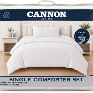 Cannon Stripe Dot Comforter Single 4Pc White MS Department Store Oman