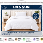 Cannon Stripe Dot  Comforter Single 4Pc White MS Department Store Oman