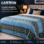 Cannon  Flannel Stripe Roll Blanket Double 200 X 220 Cm MS Department Store Oman