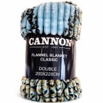 Cannon  Flannel Stripe Roll Blanket Double 200 X 220 Cm MS Department Store Oman