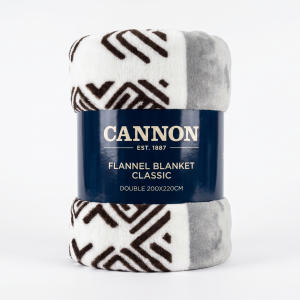 Cannon  Flannel Stripe Roll Blanket Double 200 X 220 Cm MS Department Store Oman