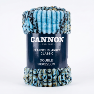 Cannon  Flannel Stripe Roll Blanket Double 200 X 220 Cm MS Department Store Oman