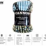 Cannon  Flannel Stripe Roll Blanket Double 200 X 220 Cm MS Department Store Oman