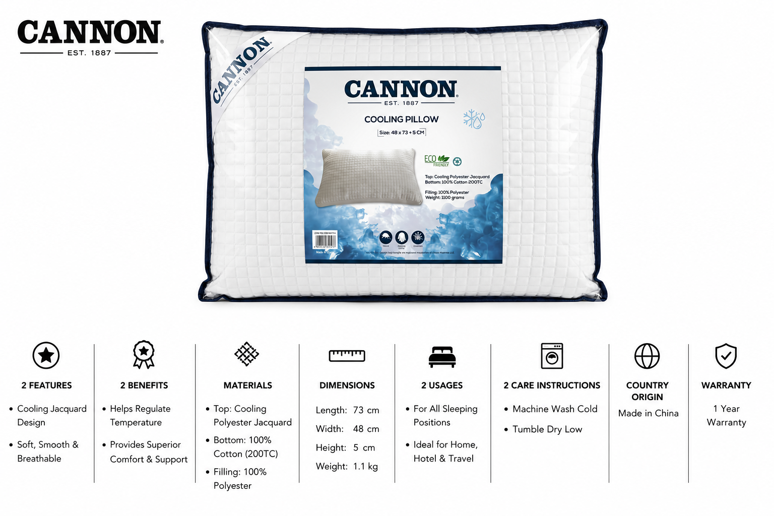 Cannon Cooling Pillow MS Department Store Oman