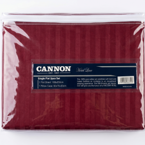 Cannon Stripe 200Tc Bed Sheet Single 2Pc 168X250 MS Department Store Oman