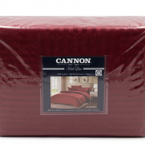 Cannon Qc Stripe King 3P 200Tc 230X250 Burgundy MS Department Store Oman