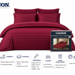 Cannon Qc Stripe King 3P 200Tc 230X250 Burgundy MS Department Store Oman