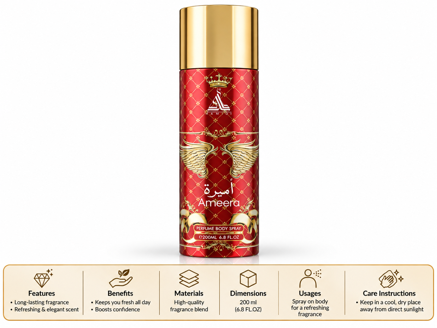 Ameera Body Spray 200 Ml MS Department Store Oman