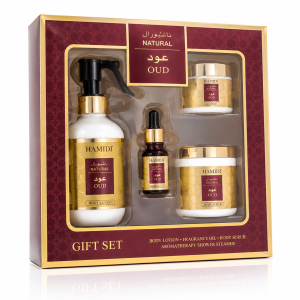 Hamidi Natural Oud (4Pc) 300Ml + 50Gm Bakhoor + 40 Muattar + 15Ml Diffusion Oil MS Department Store Oman