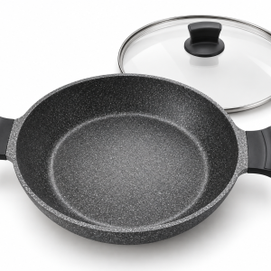 Angela Granite Casserole Pan with Glass Lid – 32 cm MS Department Store Oman