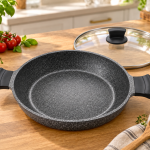 Angela Granite Casserole Pan with Glass Lid – 32 cm MS Department Store Oman