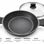 Angela Granite Casserole Pan with Glass Lid – 32 cm MS Department Store Oman