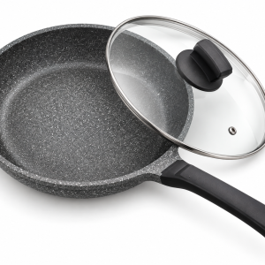 Angela Granite-Look Frying Pan with Glass Lid – 24 cm MS Department Store Oman