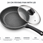 Angela Granite-Look Frying Pan with Glass Lid – 24 cm MS Department Store Oman