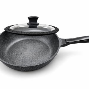Angela Granite-Look Frying Pan with Glass Lid – 26 cm MS Department Store Oman