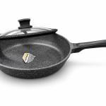 Angela Granite Non-Stick Frying Pan with Glass Lid – 30 cm MS Department Store Oman