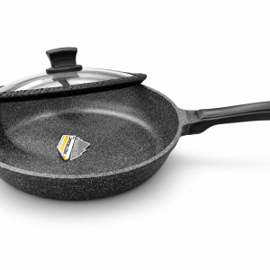 Angela Granite Non-Stick Frying Pan with Glass Lid – 30 cm MS Department Store Oman