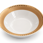 Angela White Bowl Set of 6 with Gold Geometric Border – 20 cm MS Department Store Oman