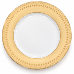 Angela White Dinner Single Plate with Gold Tulip Border – 28 cm MS Department Store Oman