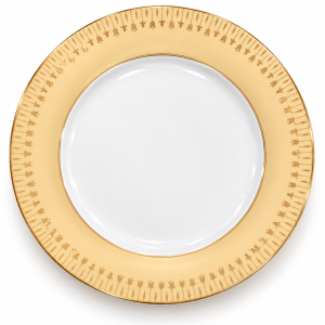 Angela White Dinner Single Plate with Gold Tulip Border – 28 cm MS Department Store Oman