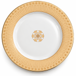 Angela White Dinner Single Plate with Gold Floral Border and Center Motif – 20 cm MS Department Store Oman