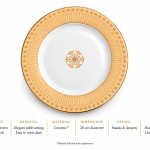 Angela White Dinner Single Plate with Gold Floral Border and Center Motif – 20 cm MS Department Store Oman