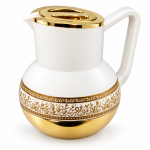 Angela White and Gold Vacuum Flask with Arabic Calligraphy Design MS Department Store Oman