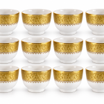 Angela White and Gold Arabic Coffee Cup Set – 12 Pieces MS Department Store Oman