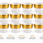 Angela White and Gold Arabic Coffee Cup Set – 12 Pieces MS Department Store Oman