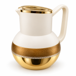 Angela Cream and Gold Vacuum Flask with Decorative Border MS Department Store Oman