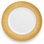 Angela White Dinner Single Plate with Decorative Gold Border – 26 cm MS Department Store Oman