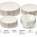 Angela White Ceramic Dinnerware Set with Silver Rims (14-20-20-26 cm) MS Department Store Oman