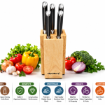 Angela 5-Knife Set with Wooden Storage Block MS Department Store Oman