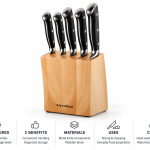 Angela 5-Knife Set with Wooden Storage Block MS Department Store Oman