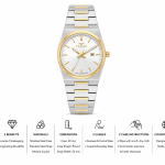 Ferro Women's Two-Tone Stainless Steel Analog Quartz Watch with Date Display – Silver & Gold MS Department Store Oman