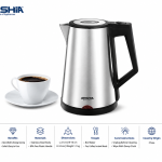 Stainless Steel Electric Kettle - Black/Silver MS Department Store Oman