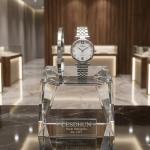 Ceshdun Silver-Tone Women’S Round Wristwatch & Bracelet Set With White Dial & Crystal Markers MS Department Store Oman