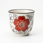 Floral Motif Hand-Painted Ceramic Tea Cup MS Department Store Oman