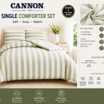 Cannon Stripe Comforter 4 Pc Single Green MS Department Store Oman