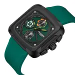 Men Brass Dial & Straps Analogue Multi Function Watch With Green Strap MS Department Store Oman