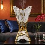 Golden Dragon Mart White With Golden Metal Bakhoor Stand MS Department Store Oman