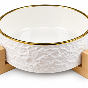 Elite Houseware Porcelain Hospitality Bowl Wooden Stand MS Department Store Oman