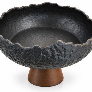 Elite Houseware Porcelain Dessert Bowl Wooden Base ( Pic 2 ) MS Department Store Oman