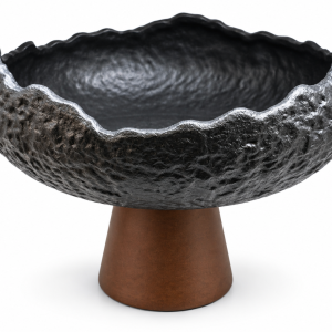 Elite Houseware Porcelain Dessert Bowl Wooden Base MS Department Store Oman