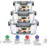Elite Houseware Square Transparent Food Storage Containerset 3 Pieces MS Department Store Oman