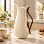 Crystal Housevacuum Flask 1.0L Beige+Wood 1×12