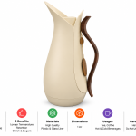 Crystal Housevacuum Flask 1.0L Beige+Wood 1×12
