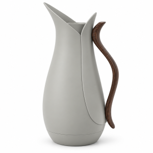 Crystal House Vacuum Flask 1.0L Light Grey+Wood 1×12