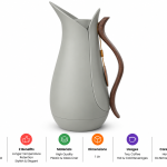 Crystal House Vacuum Flask 1.0L Light Grey+Wood 1×12